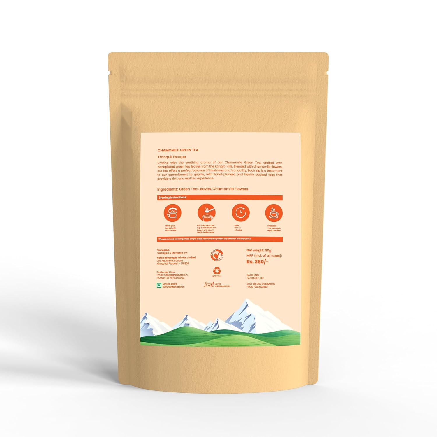 Notch Chamomile Green Tea | 90gm Pack