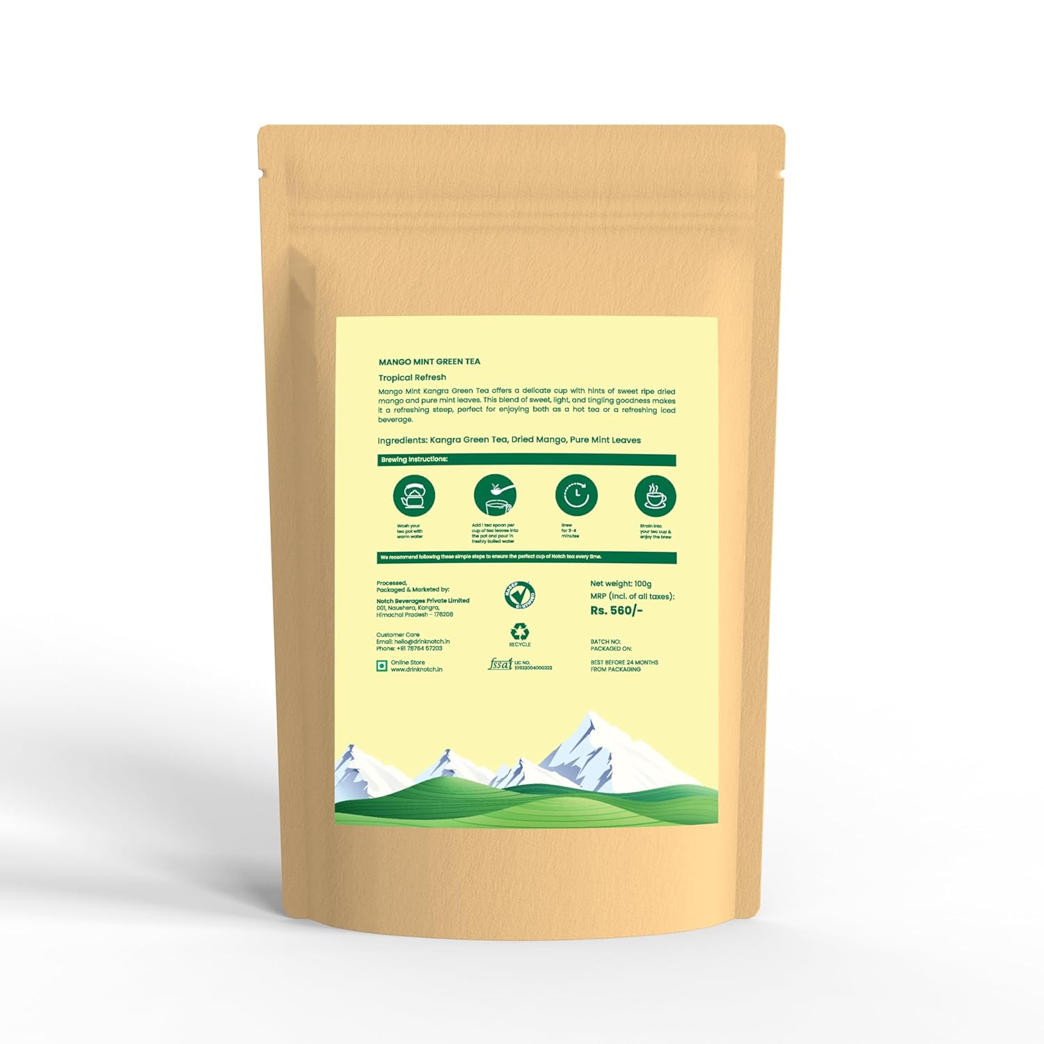Notch Mango Mint Green Tea | 100gm Pack
