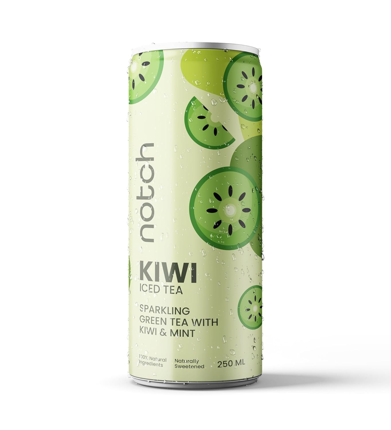Notch Sparkling Kiwi Iced Tea | 4-Pack, 250ml Cans