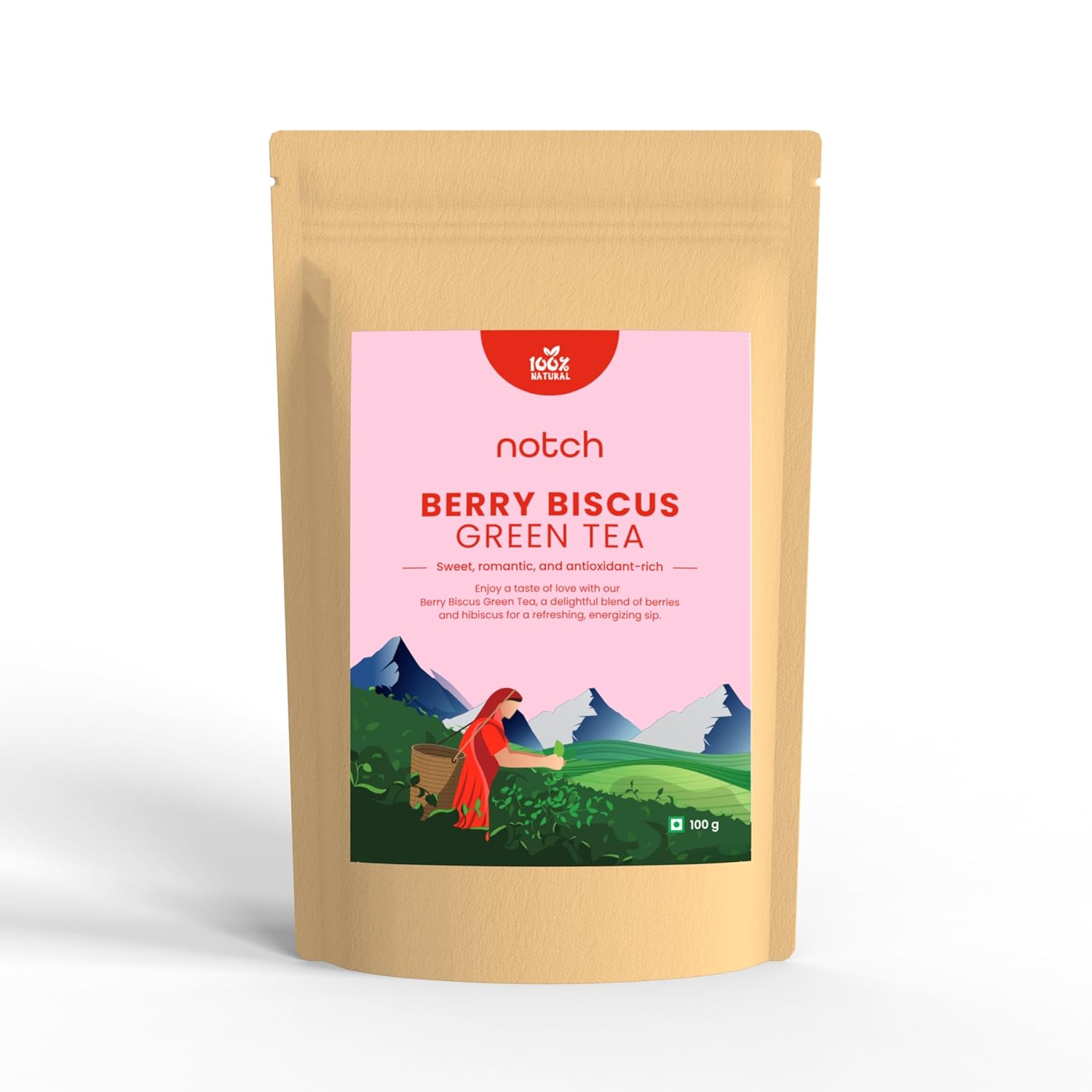 Notch Berry Biscus Green Tea | 100gm Pack