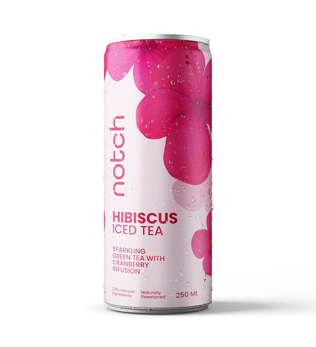 Notch Sparkling Hibiscus Iced Tea | 4-Pack, 250ml Cans